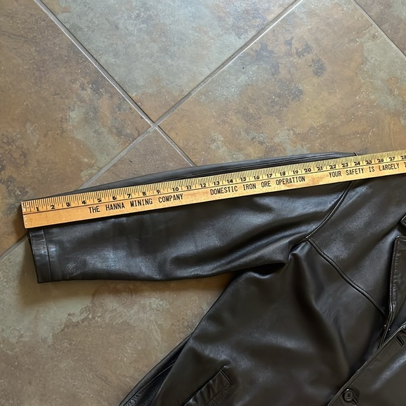 Vintage 90s mossimo long leather coat men’s size large genuine leather - Picture 13 of 14